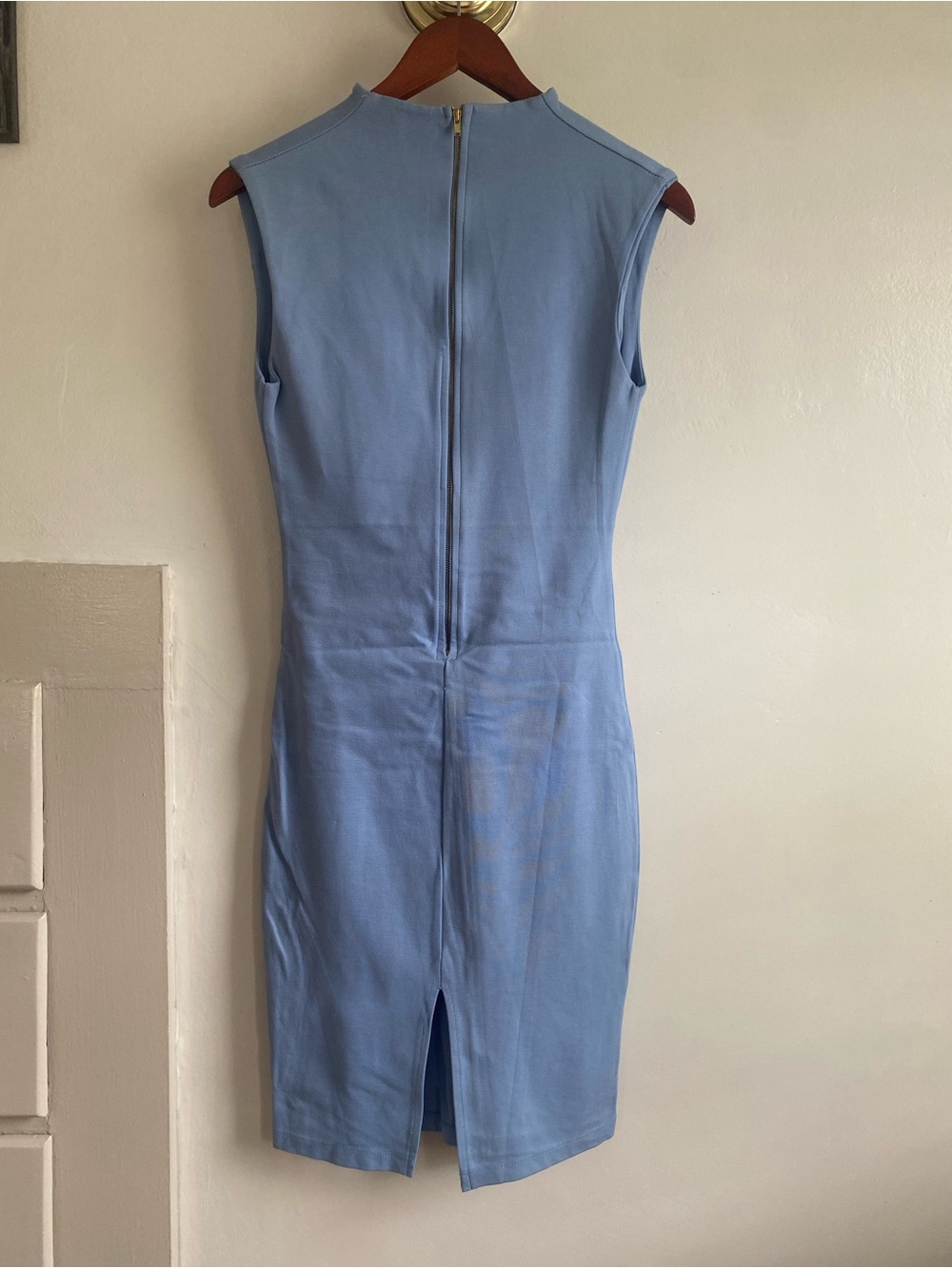 Powder Blue Bodycon Sheath Dress - Picture 3 of 4